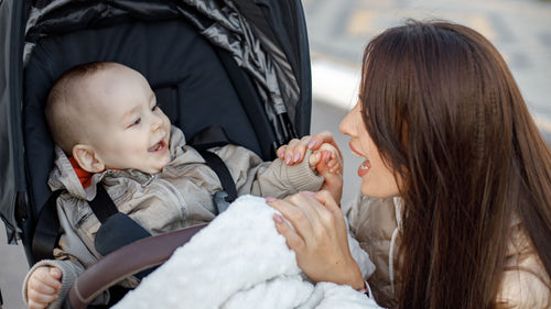 A mother and her baby.