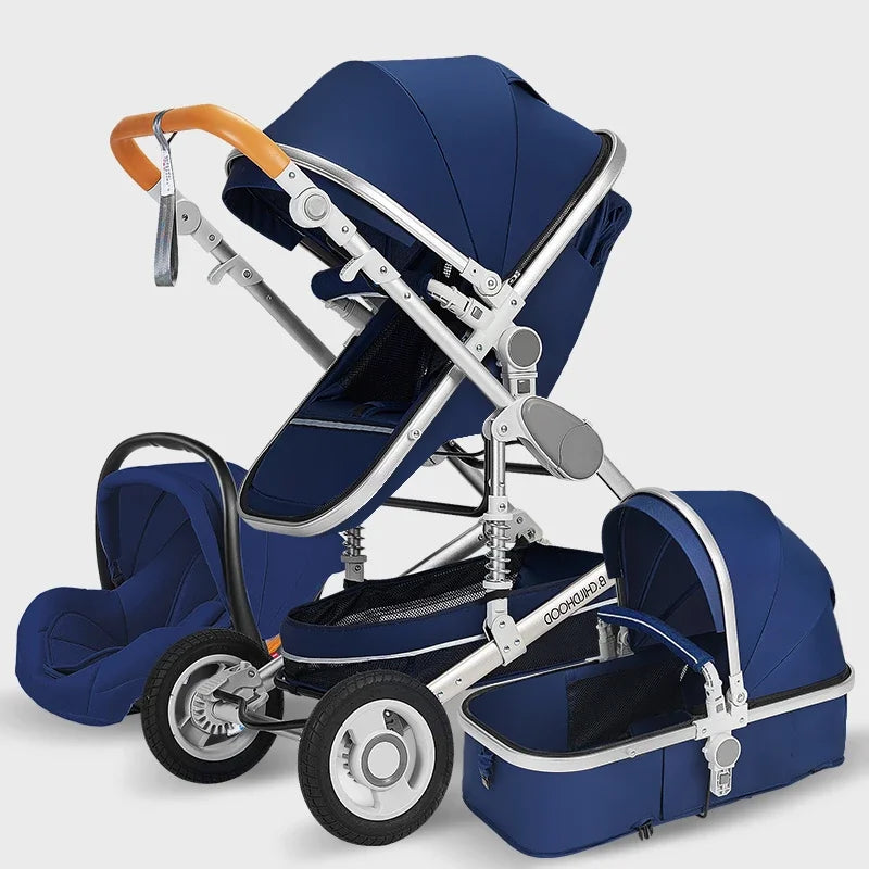 Luxury High Landscape 3 in 1 Stroller Blue Olnna Store