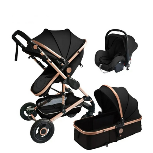 Luxury High Landscape 3-in-1  stroller_ Black