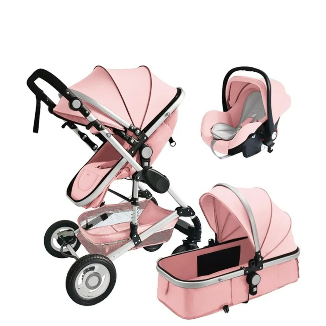 Pink top luxury stroller