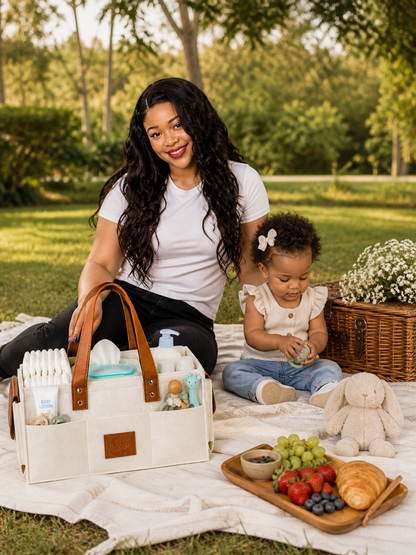 Olnna Baby Diaper Caddy Organizer | Portable Diaper Storage Tote