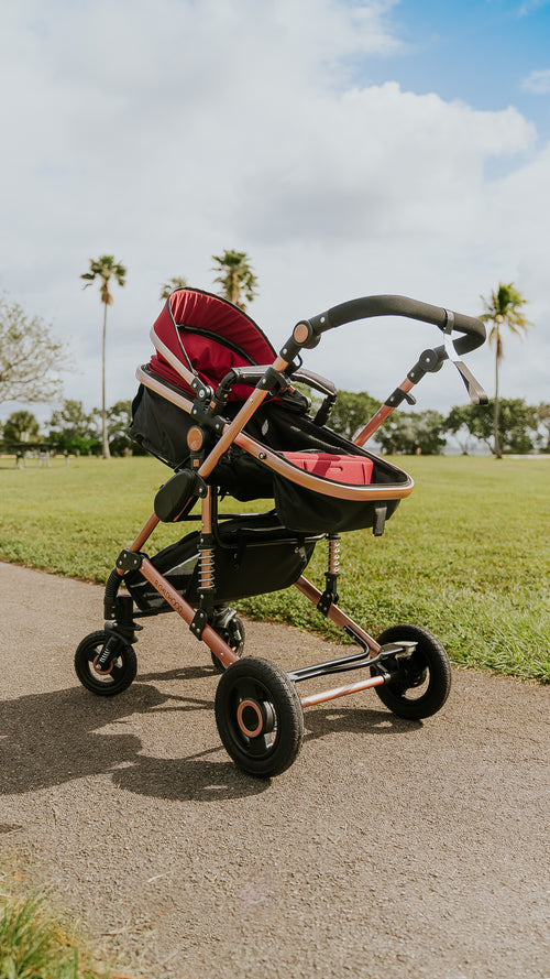 Luxury High Landscape 3-in-1 Stroller-Red