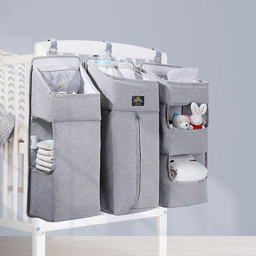 The Baby Diaper Caddy with Dividers in gray.