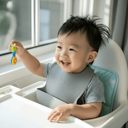 Olnna Silicone Baby Feeding Set — Plate, Bib, Cup & Utensils | Gray